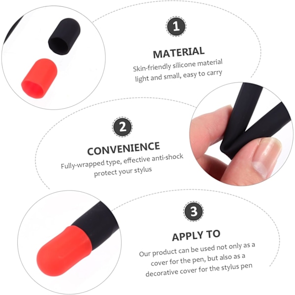Stylus Etui Stylus Pennhette Stylus Sleeve Grip Etui for Stylus Blyant Skin Stylus Pennlomme Stylus Deksel