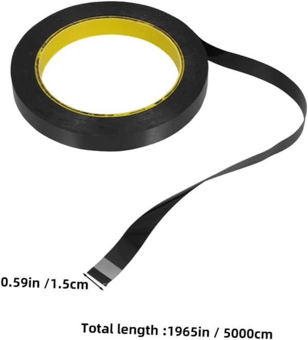 Mørkleggingstape 15mm X 50m Lysblokkerende Teip for LED-lysmaskering Antirefleks Egnet