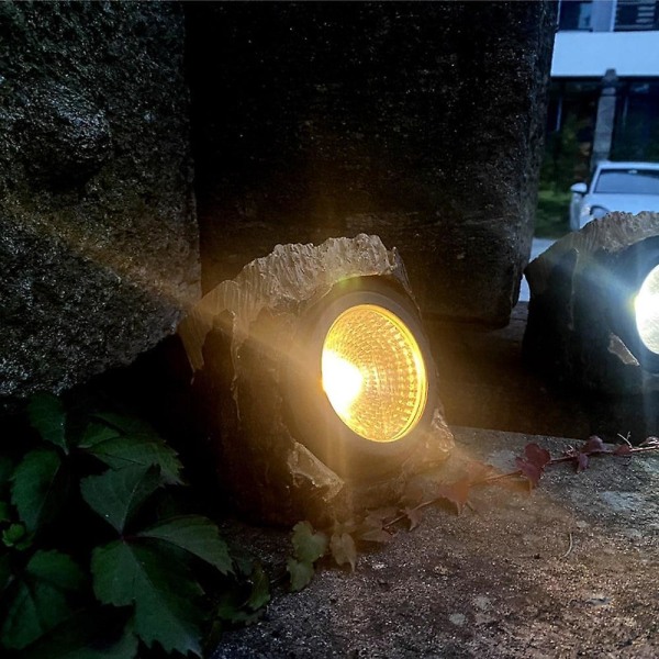 Solcellsbelysning för gångväg, utomhusstenlampa, 2 lägen, vattentät