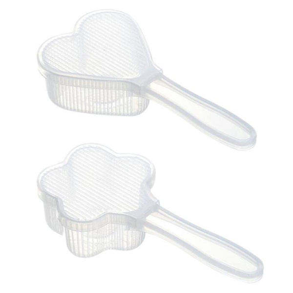 1 Set 2 st. Hjärtformade och Plommonblommiga Sushiformar, Babymatverktyg (transparent)