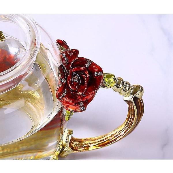 Emaljert glass tekanne 3d blomsterkjele Europe Style Creative