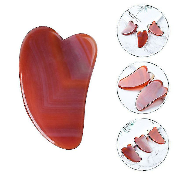 1 stk Rød Agat Skrab Plade Massage Plade Gua Sha Bræt Krops Skrab Bræt
