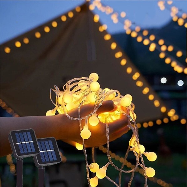 Mini Globe Solcelled LED Feelysslynge Lys Julepynt 12m 100Led