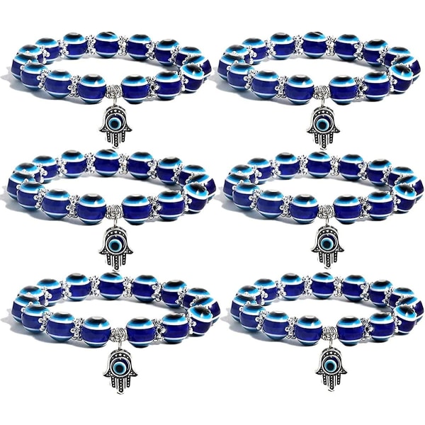 6 pakkausta helmillä koristeltu Charm Stretch rannekoru Fatima käsikoru helmillä pariskunnat Lmell