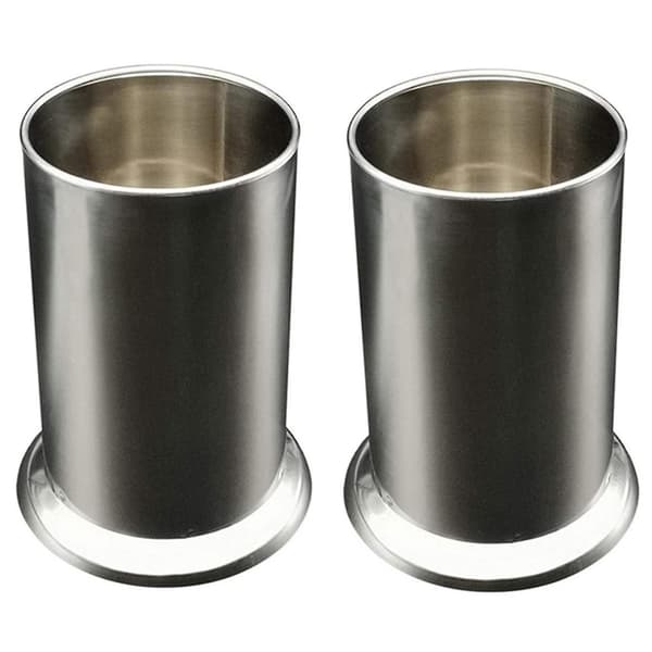 2x Rustfritt Stål Straw Holder, Benkeplate Straw Dispenser