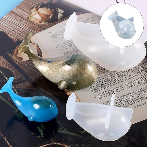 Stor hval DIY silikonform for harpikshåndverk, 3D hvalpyntform egnet