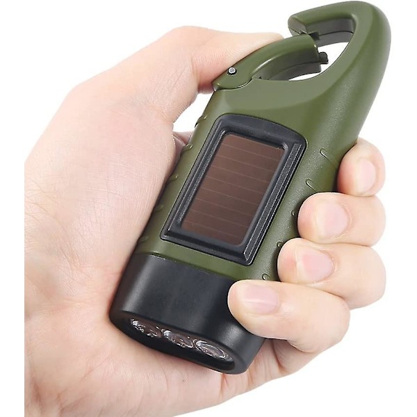 Nødblysflash, Led-lommelygte, Solgenerator, Genopladelig Lommelygte, Camping Udendørs Lommelygte green