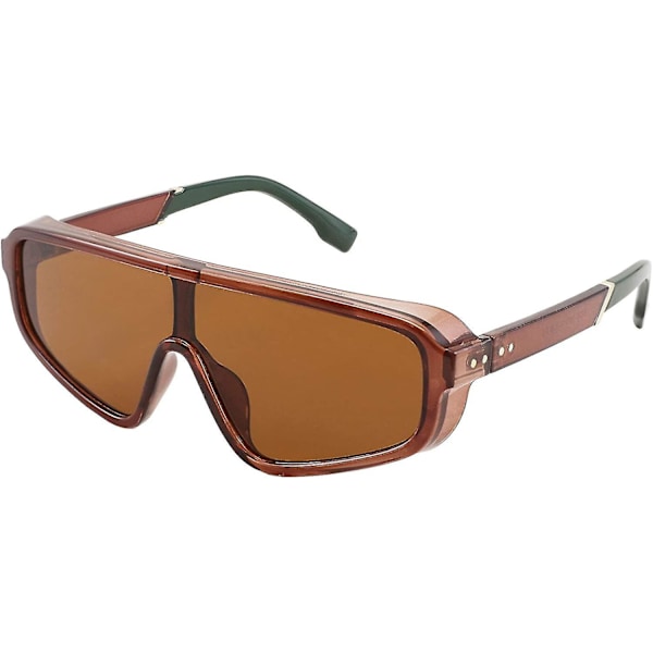 Retro En-delte Aviator Firkantede Solbriller Sport Siamese Shades Briller For Menn Kvinner B2722