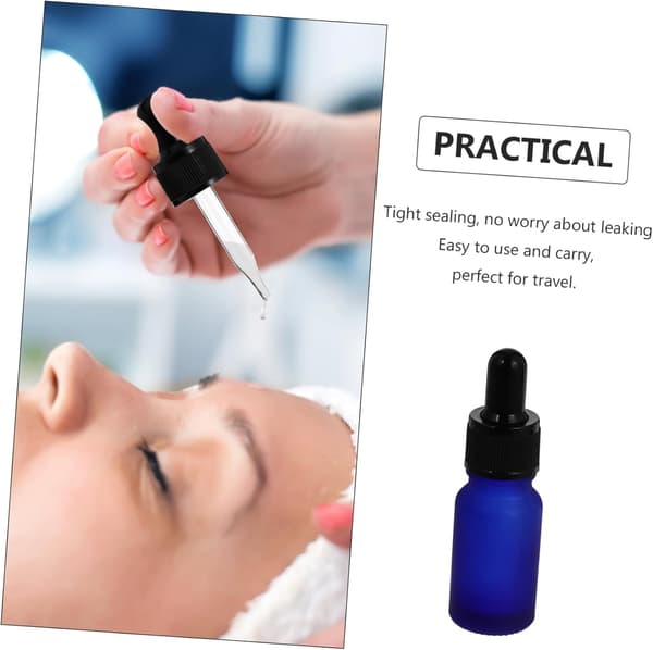 10 st 10 ml frostade glasflaskor för eteriska oljor påfyllningsbara rese-droppflaskor