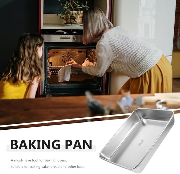Rektangulär bakform ugnsplåt 13.78x9.84x1.97tum rostfritt stål nonstick lätt att förvara
