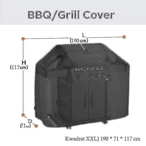5 Størrelser Vandafvisende Bbq Grill Dæksel Aespa