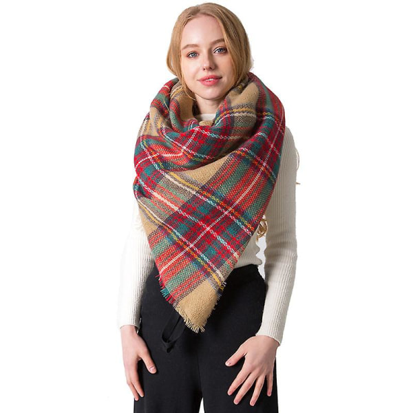 Mode Dame Sjal og Halsklæde Vinter Dame Halsklæder Tæppe Halsklæde til Kvinder Tartan Halsklæde
