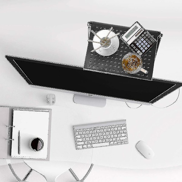 Holdbar TV-skjermstativ, Laptop-stativ, Skrivebordstativ, Oppbevaringshylle (1 stk, svart)