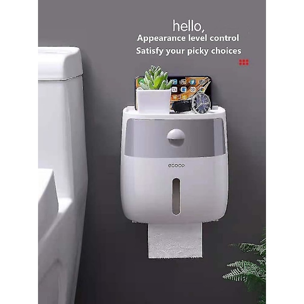 WC-paperiteline vedenkestävä seinäkiinnitettävä hylly harmaa