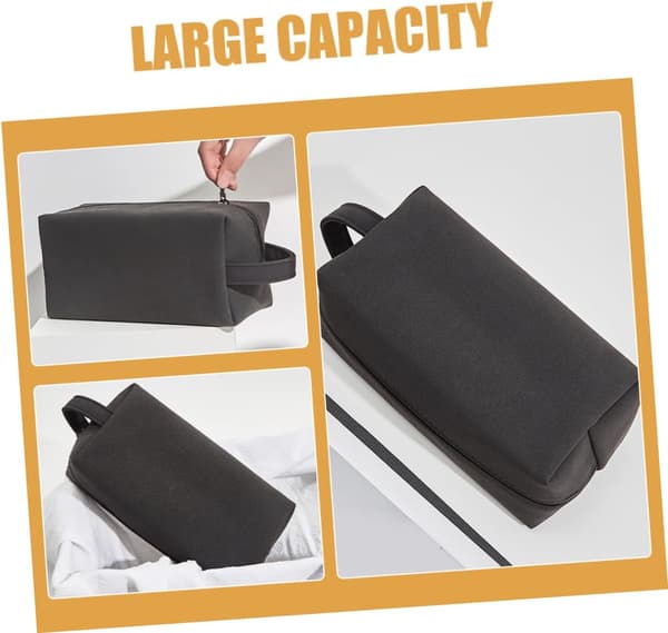 Necessär för män i PU-läder, bärbar handhållen liten Dopp Kit
