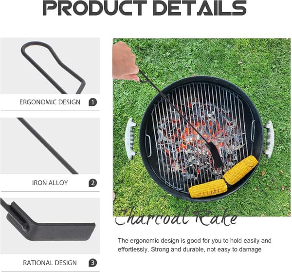 Grill Askespade Lett Ergonomisk Design Jernlegering
