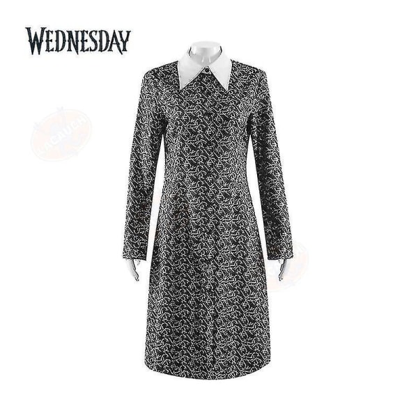 Onsdag Addams The Addams Nevermore Costume Uniform Suit Set Kvinneklær XL Style 9
