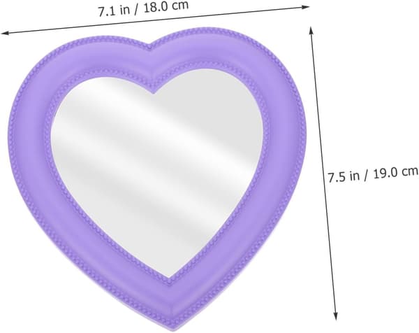 2 stk. små hjerteformede sminkespeil til skrivebordet, dekorative sminkespeil