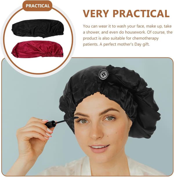 2 st sovmössor i satin för kvinnor Hårvårdsmössor med elastisk design som skyddar håret