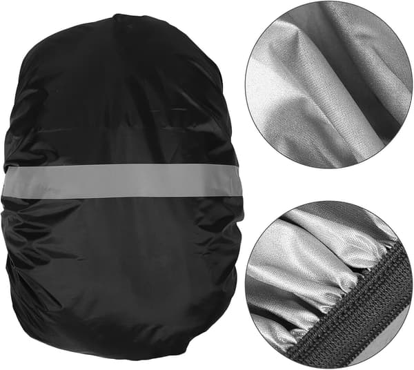 Vattentätt reflekterande ryggsäcksregnskydd med elastisk kant, stor storlek 60L