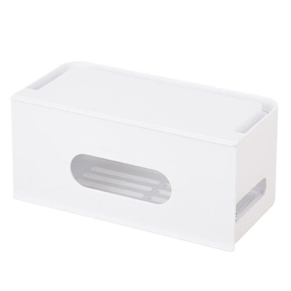 1 kpl Abs Double Drawer Router Container Säiliö Pöytäkoneen Power hallinta Säilytyslaatikko kotiin (valkoinen)