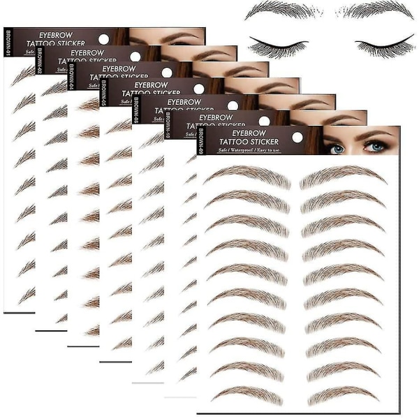 Brown Natural Tattoo Eyebrow Stickers Waterproof 10pcs