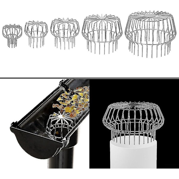 Rörskydd, rostfritt stål Takavlopp Dräneringsdike Antiblockering Nätöverdrag För De Flesta Avlopp, Rör Och Dräneringar (200mm)