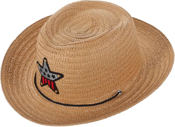 Barn Stråhette Solhatt Sommerhatter for Jenter Bred Brem Khaki Motedesign Enkel å Pakke Solbeskyttelse