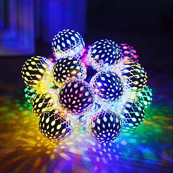 Ramadanin ja Eid-juhlan ulkovalot, marokkolainen pallo 5m 20led aurinkopaneelivaloköynnös