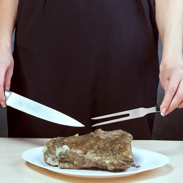 2 stycken Carving Fork Pot Forks Rostfritt Stål Kött Serveringsgaffel Med Plast