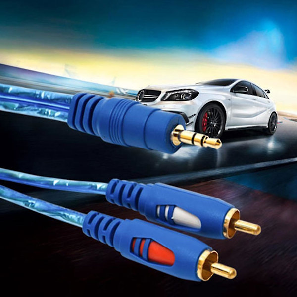 1,5-5m 3,5 mm hann til 2RCA hann stereo lydkabel