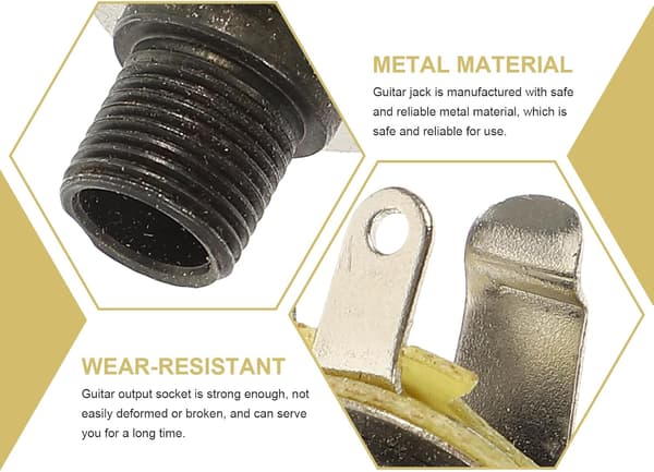 2 st gitarrjackbyte 6.35 gitarrinputjack metallinstrumenttillbehör