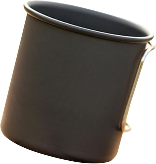 Bärbar utomhus vikbar campingmugg i aluminiumlegering, svart, metalldrickskopp