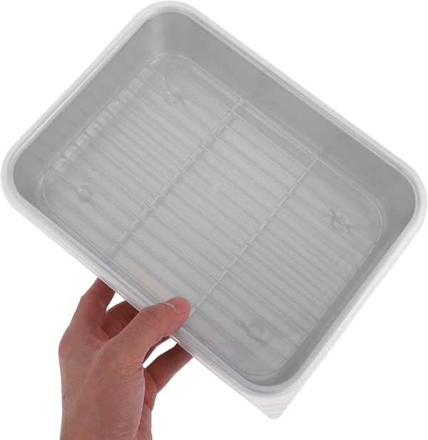 Dumplingboks Crisperboks med lokk 9.4x7.5x2.4in Rustfritt stål Silikon Tynn Kompakt Multifunksjonell