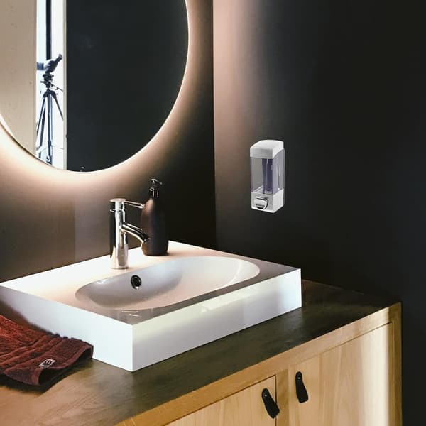 2 stk. håndsæbedispenser, pressende shampoo-beholder 350 ml, ABS vægmonteret design, moderne udseende