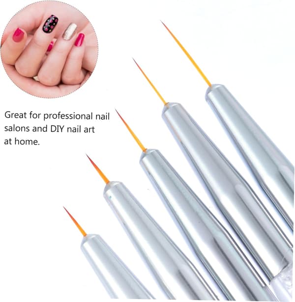 5 st nagelkonstborste liner dotting penna professionella nagelmålningsverktyg resevänlig påfyllningsbar lätt design