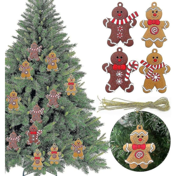 Juletrær Gingerbread Man Pynt 12 Stykker
