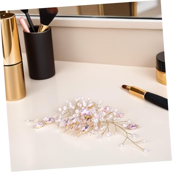 Hårkam Hodeplagg for Bryllup Rhinestone Sideklemme Krystall Brudepike Hår Glitrende Brudehodeplagg for Kvinner