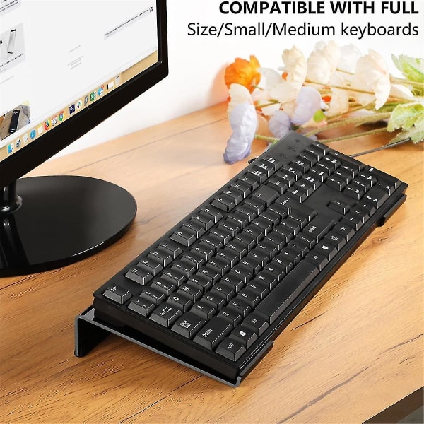 Akryl datortangentbordsställ för skrivbord, lutningslyft för tangentbordshöjare, tangentbordshållare för skrivbord, skrivbordslyft för tangentbord