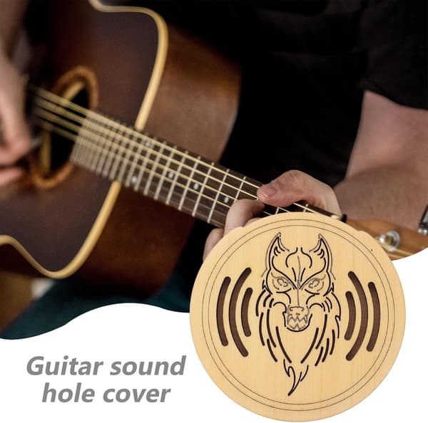 Gitarrljudhålsskydd Trä Akustisk Gitarr Ljudhålsskydd Lätt att installera Minskar oönskat brus