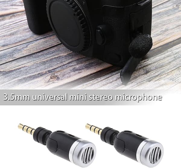 2 stk. 3,5 mm Mini Mikrofon til Lydkort Mobiltelefon Tablet Notebook Desktop Gave