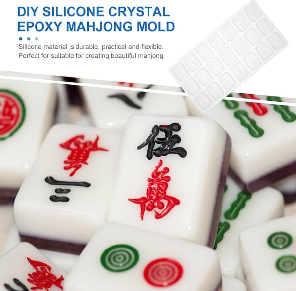 2 stk. silikone Mahjong-form til DIY krystal epoxy-håndværk, højglans legetøjsforme