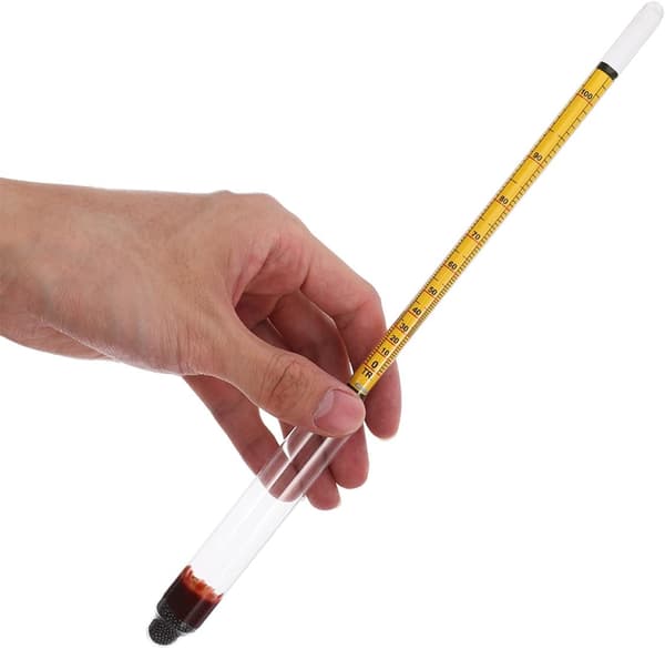 2 sett alkoholhydrometer hydrometer gul skala PP glass multifunksjonell design enkel å bruke