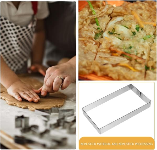 Tertering Non-Stick Mousseform Hjemmebakeredskap Rektangulær Bakeform i Rustfritt Stål
