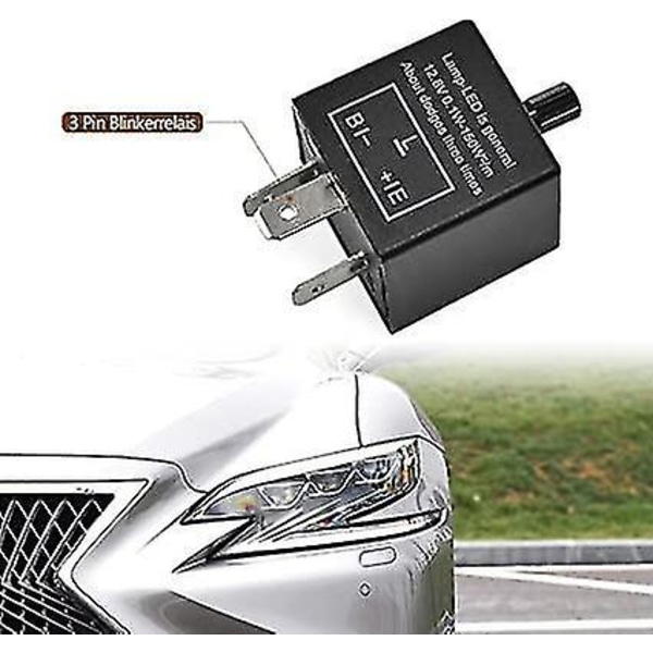 3-polet Motorcykel Blinkrelais Led 12v Justerbar Blinklys