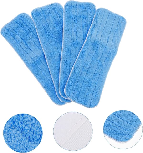 4st Mikrofiber Moppdynor Ersättning för Mopp Multi-Surface Golvrengöringsverktyg Mikrofiber Moppdyna
