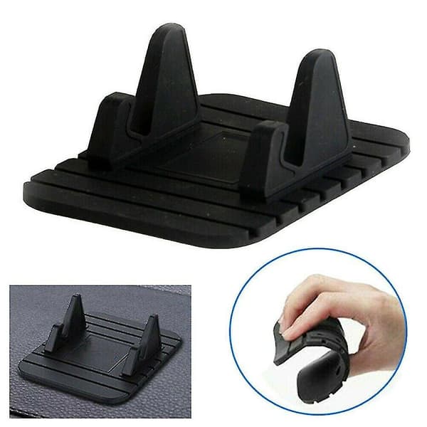 Antislip måtte 11*9*4cm Tilbehør Sort Bil Instrumentbræt Hjem Multi-brug (sort) (1 stk)