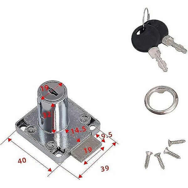 Set med 2 Kamlås i Zink-Legering, Gyllene Kvadrater för Möbler, Lådor