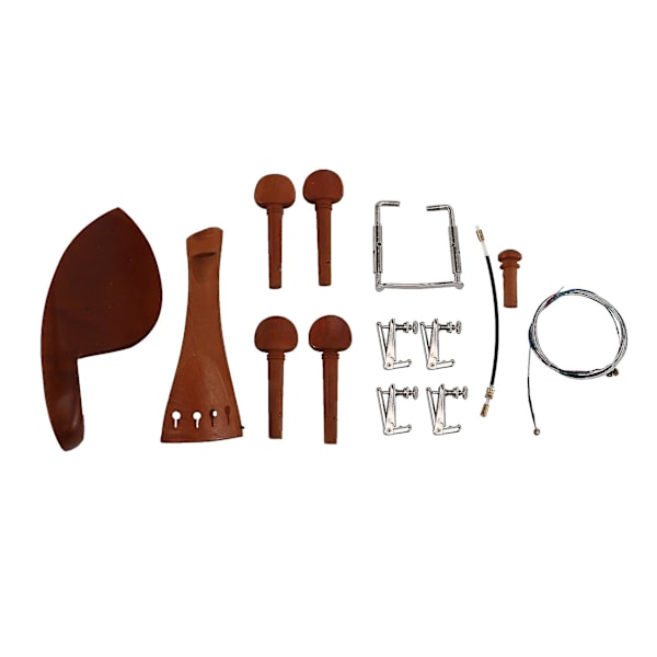 4/4 Violindelar Tillbehör Hakstöd Svansstycke Finstämmning Stämningsknappar Svanssträng Endpin Strängar Kit