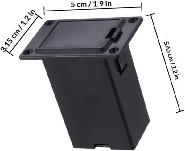 9v Batteri Gitarrfodral Tillbehör Batterilåda Förvaring Svart Plast Metall Elegant Modern Design Stabil